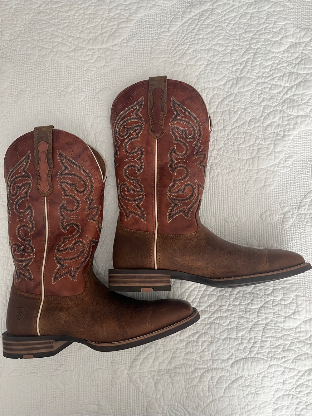 Ariat Brown Two-Tone Leather Western Cowboy Boots